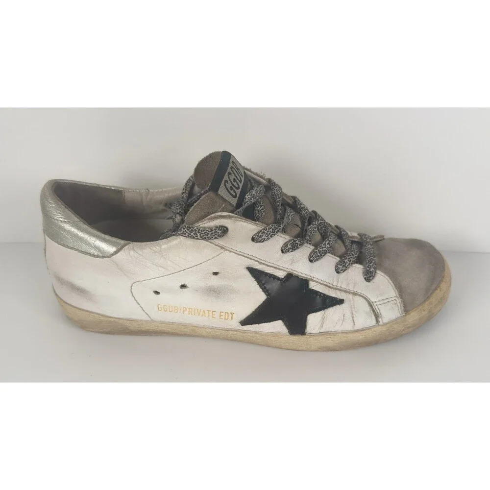 Golden Goose White & Gray Superstar Private EDT Women's Sneaker EU 39 US 9